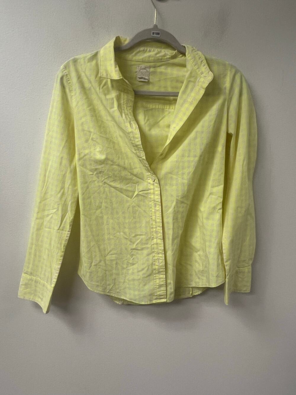 J. Crew Yellow Plaid Long Sleeve Button Down Shirt Sz 0